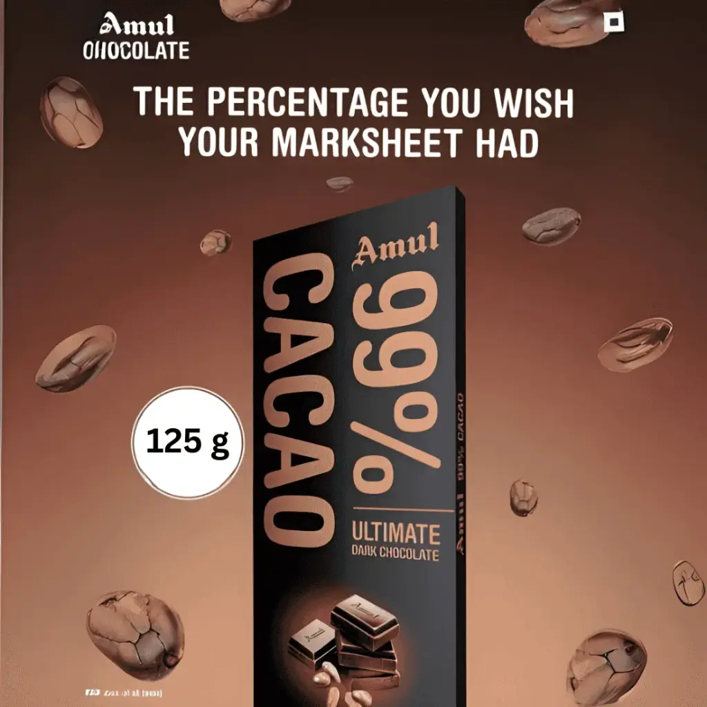 Amul 99% Cacao Dark Choclate (125g) (180/-)
